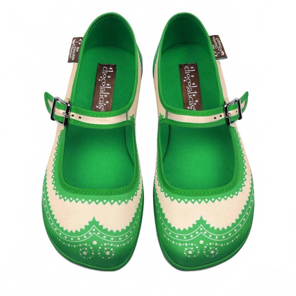 NEW HOT CHOCOLATE DESIGN women's mary jane flat in havana green